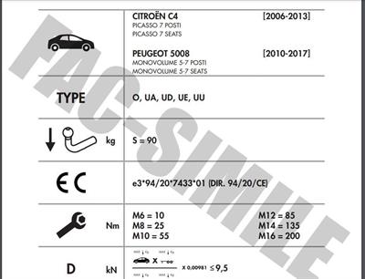 DİKEY SÖKTAK PEUGEOT 5008 - CİTROEN C4 PİCASSO 