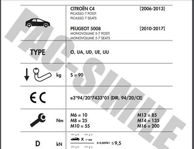 YATAY SÖKTAK PEUGEOT 5008 - CİTROEN C4 PİCASSO 
