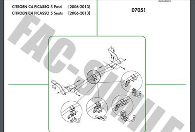 DİKEY SÖKTAK CİTROEN C4 PİCASSO  - GRAND PİCASSO