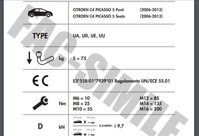 YATAY SÖKTAK CİTROEN C4 PİCASSO  - GRAND PİCASSO
