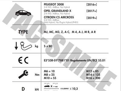 YATAY SÖKTAK CİTROEN C5 AİRCROSS - OPEL GRANDLANDX - PEUGEOT 5008 - PEUGEOT 3008