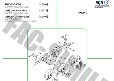 Dikey Sök-Tak Gizli Model CİTROEN C5 AİRCROSS - OPEL GRANDLANDX - PEUGEOT 5008 - PEUGEOT 3008