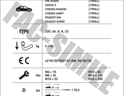 YATAY SÖKTAK PEUGEOT 806 - EXPERT - LANCİA ZETA - FİAT ULYSEE - SCUDO - CİTROEN JUMPY - EVASION 