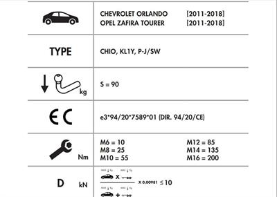 YATAY SÖKTAK OPEL ZAFİRA - CHEVROLET ORLANDO