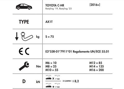 DİKEY SÖKTAK TOYOTA C-HR - COROLLA HEÇBEK
