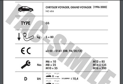 YATAY SÖKTAK CHRYSLER  VOYAGER  - GRAND VOYAGER
