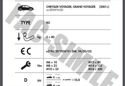 YATAY SÖKTAK CHRYSLER  VOYAGER - GRAND VOYAGER