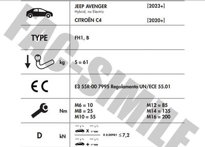 DİKEY SÖKTAK CİTROEN C4 - C4X - JEEP AVENGER