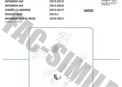 dikey SÖKTAK CİTROEN C4 - 4008 - MİTSUBİSHİ ASX - ECLIPSE CROSS