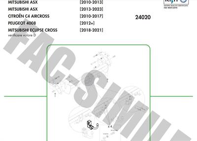 YATAY SÖKTAK CİTROEN C4 - 4008 - MİTSUBİSHİ ASX - ECLIPSE CROSS