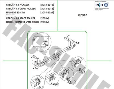 CİTROEN C4 PİCASSO - GRAND PİCASSO - PEUGEOT 308 SW - C4 SPACE TOURER - GRAND SPACE TOURER