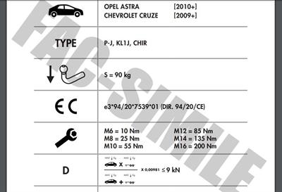 DİKEY SÖKTAK OPEL ASTRA - CHEVROLET CRUZE 