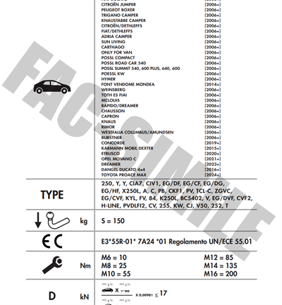 FIAT DUCATO - Citroen Jumper - Peugeot Boxer - Opel Movano - TOYOTA PROACE 