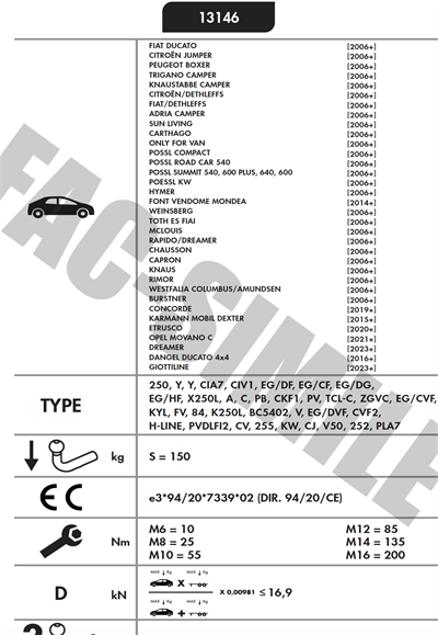 FIAT DUCATO - Citroen Jumper - Peugeot Boxer - Opel Movano - TOYOTA PROACE 