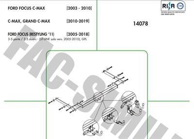 YATAY SÖKTAK FORD FOCUS (2005-2018) - FORD C-MAX (2010-2019) -  FORD GRAND C MAX(2010-2019)