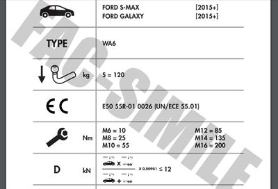 DİKEY SÖKTAK FORD S-MAX GALAXY