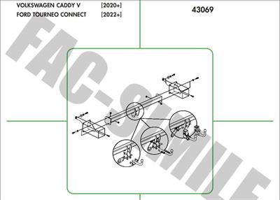 DİKEY SÖKTAK FORD CONNECT - VOLKSWAGEN CADDY