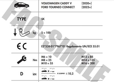YATAY SÖKTAK FORD CONNECT - VOLKSWAGEN CADDY