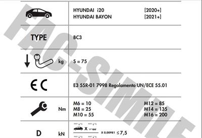DİKEY SÖKTAK HYUNDAİ İ20 (2020- ÜSTÜ) - BAYON 2021 ÜSTÜ