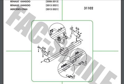 YATAY SÖKTAK MERCEDES CITAN - RENAULT KANGOO