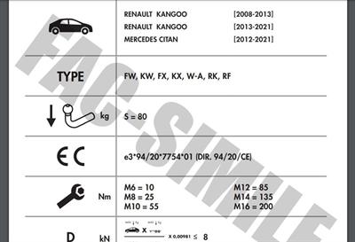 DİKEY SÖKTAK MERCEDES CITAN - RENAULT KANGOO