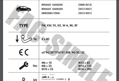 YATAY SÖKTAK MERCEDES CITAN - RENAULT KANGOO