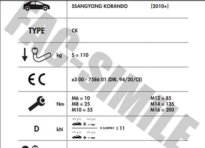 SSANGYONG KORANDO YATAY SÖKTAK