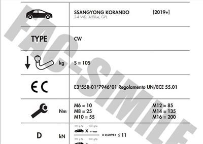 DİKEY SÖKTAK SSANGYONG KORANDO - TORRES