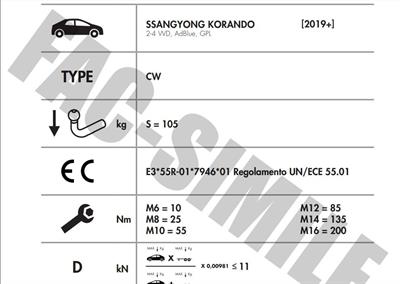 YATAY SÖKTAK SSANGYONG KORANDO - TORRES