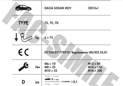 DİKEY SÖKTAK DACİA LOGAN MCV 20013-2020 