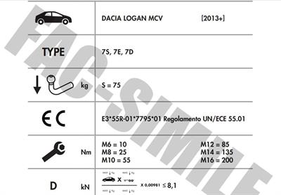 YATAY SÖKTAK DACİA LOGAN MCV 20013-2020 