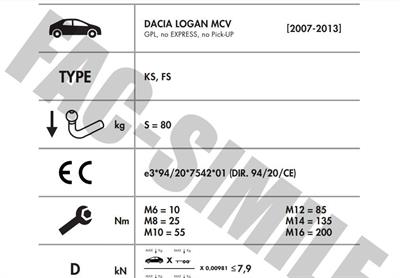 DİKEY SÖKTAK DACİA LOGAN MCV 2007-2013