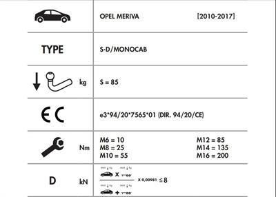 DİKEY SÖKTAK OPEL MERİVA B