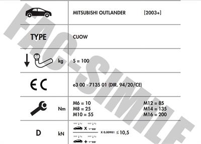 YATAY SÖKTAK MİTSUBİSHİ OUTLANDER