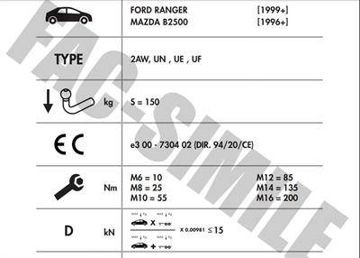 FORD RANGER - MAZDA BT50 - MAZDA B2500 