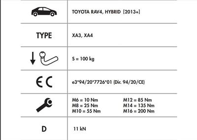 TOYOTA RAV4 YATAY SÖKTAK 