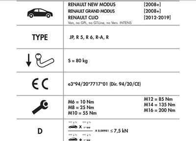 DİKEY SÖKTAK RENAULT CLİO 4 - RENAULT MODUS
