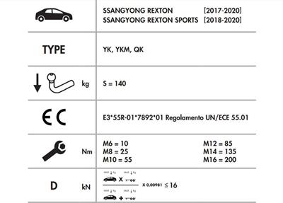 yatay söktak SSANGYONG REXTON - REXTON SPORT