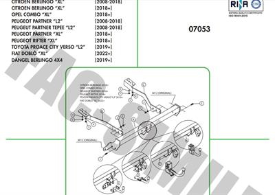 UZUN ŞASE CİTROEN  BERLİNGO -  PEUGEOT PARTNER - RİFTER - TOYOTA PROACE CİTY - FİAT DOBLO - OPEL COMBO - PARTNER TEPE