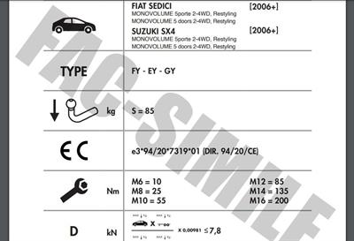DİKEY SÖKTAK FİAT SEDİCİ - SUZUKI SX4