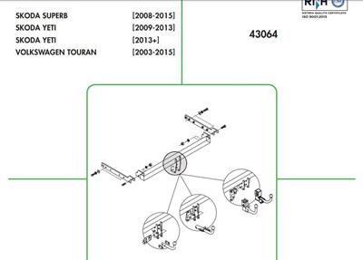 DİKEY SÖKTAK SKODA YETİ - SUBERB - VOLKSWAGEN TOURAN