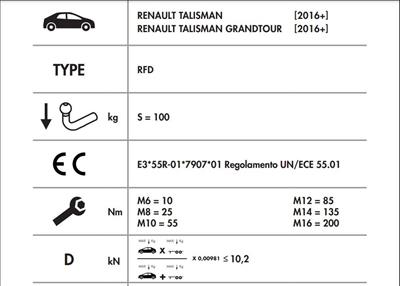RENAULT TALİSMAN YATAY SÖKTAK