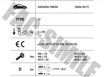 Yatay Söktak DAIHATSU TERIOS