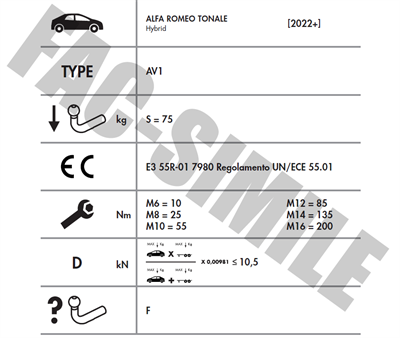 DİKEY SÖKTAK Alfa Romeo Tonale