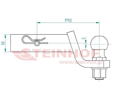 Amerikan Tip Kare Adaptör Çeki Demiri Topuzu 50 mm Kısa