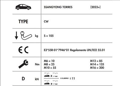 DİKEY SÖKTAK SSANGYONG TORRES