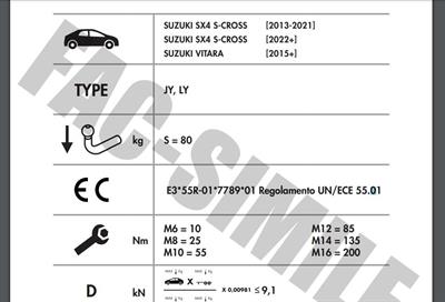 YATAY SÖKTAK SUZUKİ VİTARA - SX4 S-CROSS 