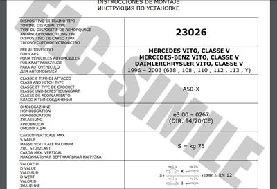 MERCEDES VİTO YATAY SÖKTAK