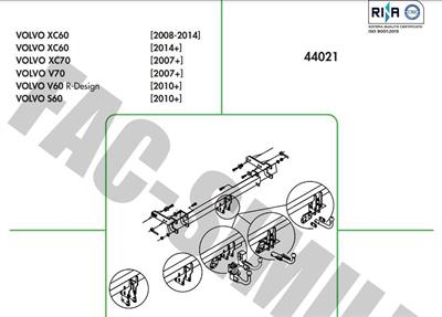 DİKEY SÖKTAK VOLVO XC60 - XC70 - V70 - V60 - S60