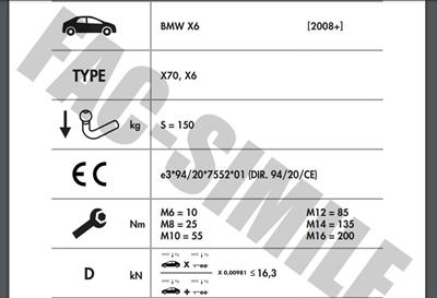 BMW X6 Dikey Sökülebilir Touz